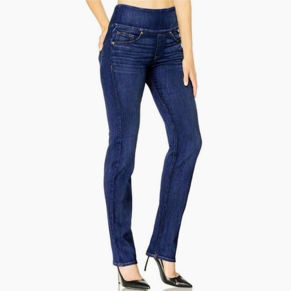 Spanx Signature Straight Jeans Shaping Stretch Waist Denim Pants High Waist 28 - Picture 1 of 12